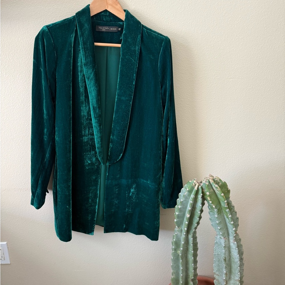 House of Harlow 1960 Teal Velvet Blazer